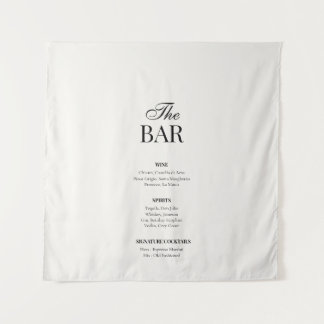 Tenture Old Money Black & White | Wedding Bar Fabric Sign