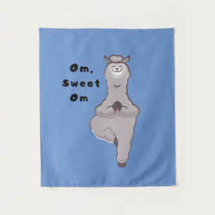Tenture Om, Doux Om - Drôle Llama Yoga Pun