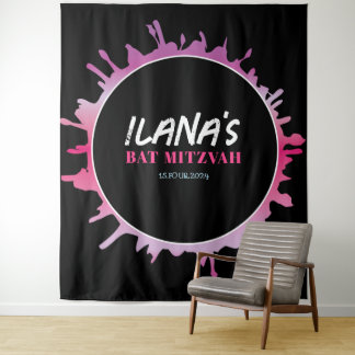 Tenture Ombre Splatter Bat Bar Mitzvah Photo-Op fond
