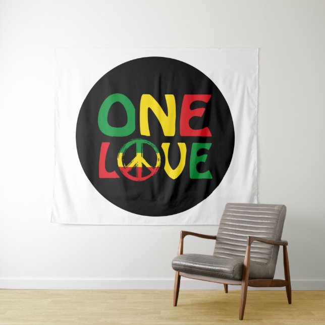Tenture One Love, Reggae design (En situation (horizontale))