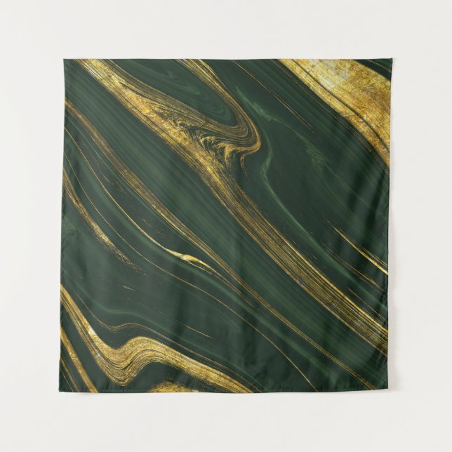 Tenture Onyx Vert Luxueux : Marbre D'Or. (Devant)