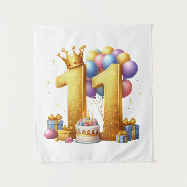 Tenture Onzième anniversaire doré (Devant)