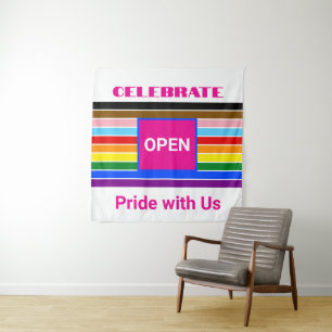 Tenture Open Pride Ally Rainbow Progress LGBT LGBTQ