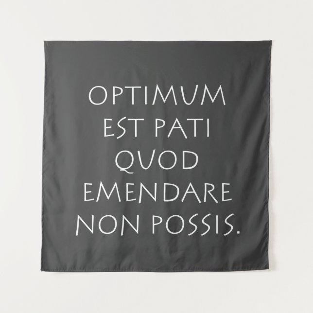 Tenture Optimum est kinsella quod emendare non possible (Devant)