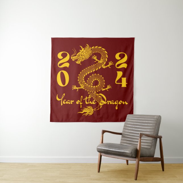 Tenture Or de l'année du Dragon (En situation)