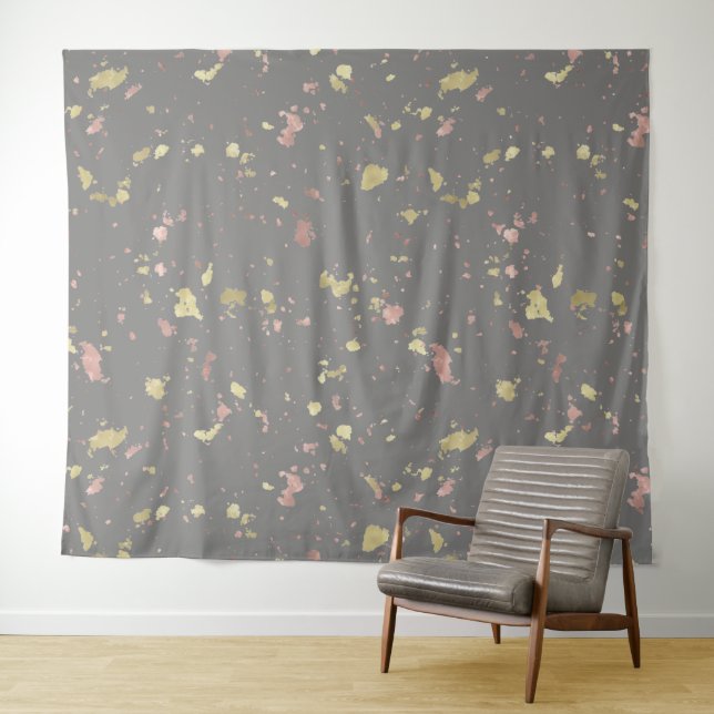 Tenture Or et rose paillettes mat or gris foncé chaud (En situation (horizontale))