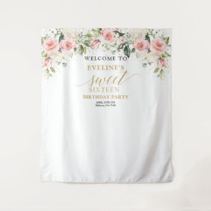Tenture Or floral brun tendance scintille 16e anniversaire