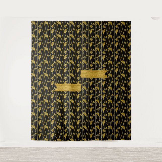 Tenture "or" ginkgo - (Devant)