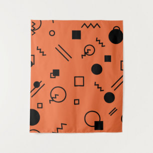Tenture Orange, amusant, tendance, graphique géométrique M