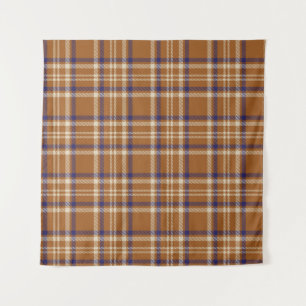 Tenture Orange Glen Plaid texturé transparent motif abstra