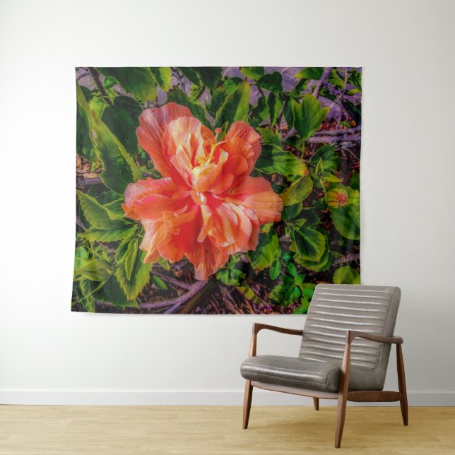 Tenture Orange Hibiscus Beauté (En situation (horizontale))