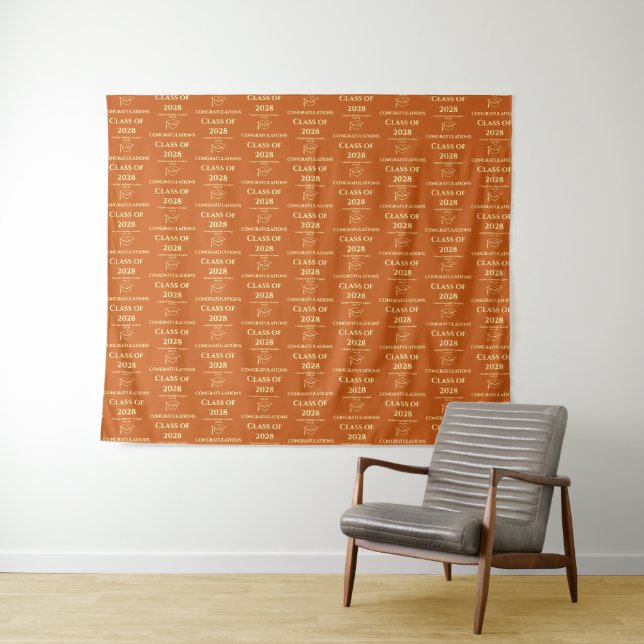 Tenture Orange Moderne Dégradé sur Fond à Répétition (En situation (horizontale))