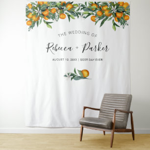 Tenture Oranges Mariage En arrière-plan Cabine photo