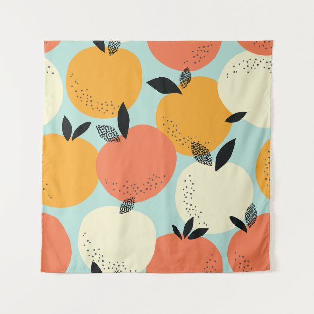 Tenture Oranges Motif : Conception Vibrante sans fil. (Devant)