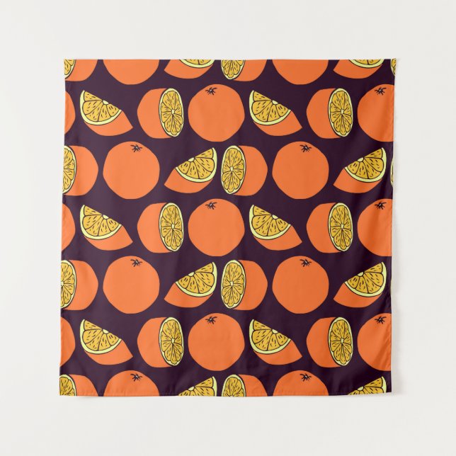 Tenture Oranges sans couture motif, texture vintage. (Devant)