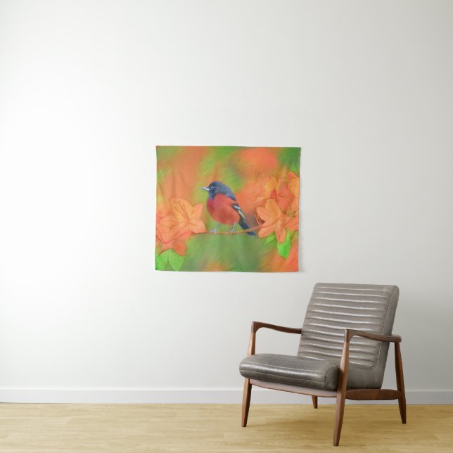 Tenture Orchard Oriole Songbird Peinture Oiseau original (En situation (horizontale))