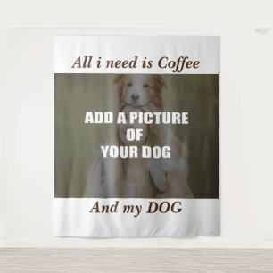 Tenture Oreiller à lancer Café et mon Chien