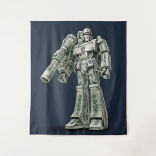 Tenture Origami Méga Tron Robot en argent
