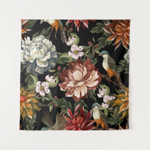 Tenture Ornat motif sans soudure avec pivoines vintages, r