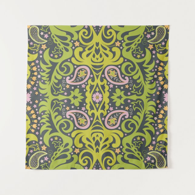 Tenture ornement de paisley orientale; flacon décoratif sa (Devant)