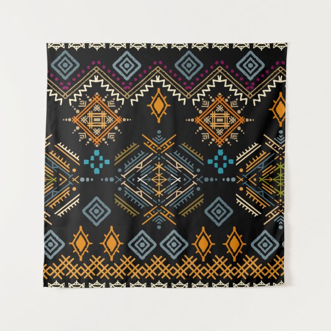 Tenture Ornement ethnique Boho Motif sans couture (Devant)