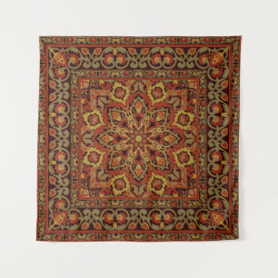 Tenture Ornement floral oriental avec cadre. Motif avec 