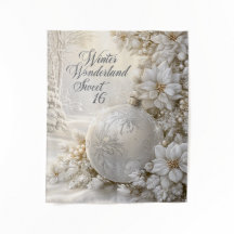 Ornement paillettes argent Sweet 16 Winter Wonderl