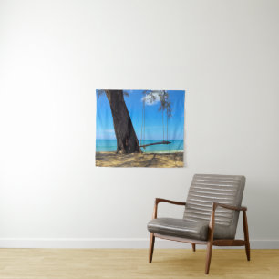 Tenture Oscillations et arbre sur le sable