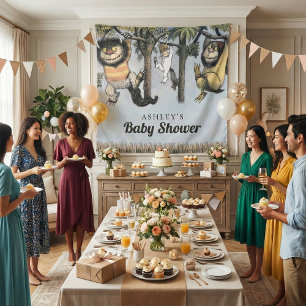 Tenture Où sont les bêtes sauvages Baby Shower
