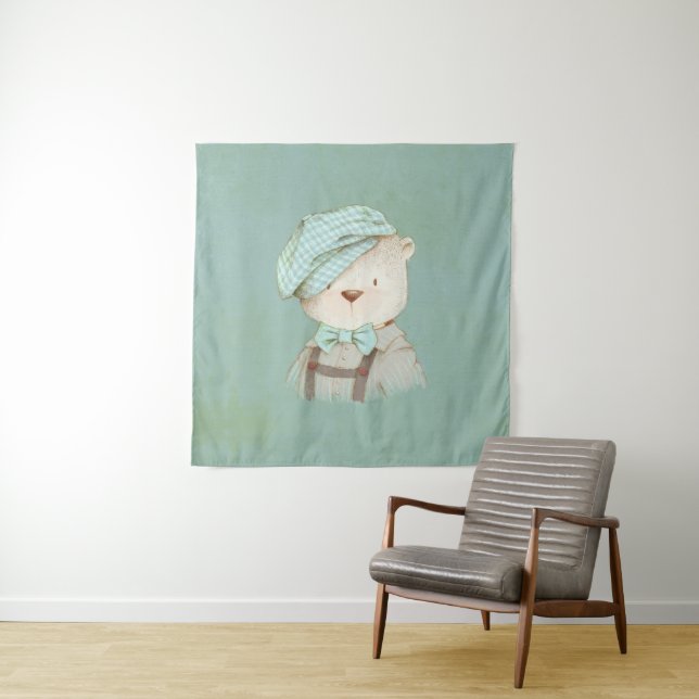 Tenture Ours en Casquette doux doux doux adorable Whimsy (En situation)