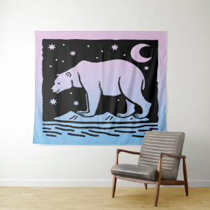 Tenture Ours polaire de surf de glace