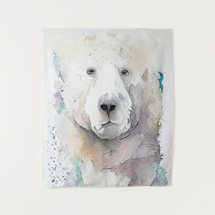 Tenture Ours polaire Nature animale sauvage Aquarelle Art