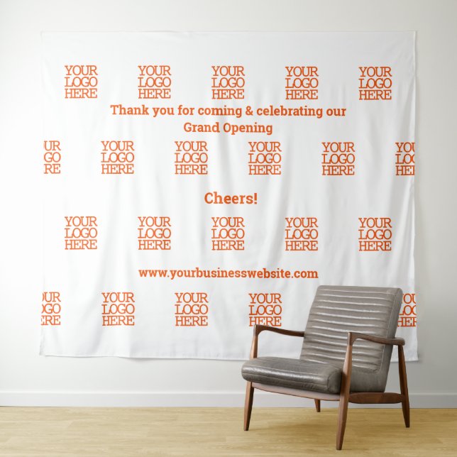 Tenture Ouverture officielle de l'entreprise Ajouter un lo (En situation (horizontale))