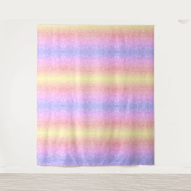 Tenture Pailleté Arc-en-ciel Pastel (Devant)