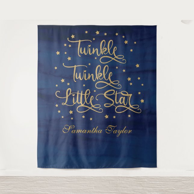 Tenture Pailletor Navy Twinkle Twinkle Little Star (Devant)