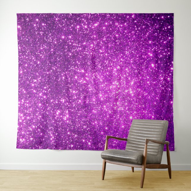 Tenture Paillettes de luxe violet or (En situation (horizontale))