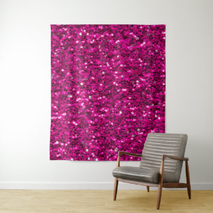 Tenture Paillettes fausses scintillantes rose chaud