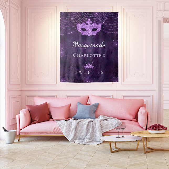 Tenture Paillettes violettes de masquerade pour un anniver (Créateur téléchargé)