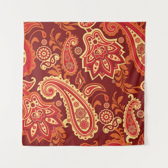Tenture Paisley, fleurs : motif sans couture décorative (Devant)
