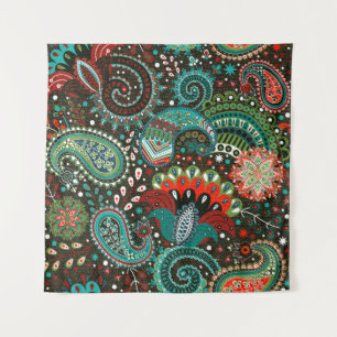Tenture Paisley floral : éléments motifs sans soudure.