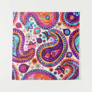 Tenture Paisley Floral Indian Ornement sans fil