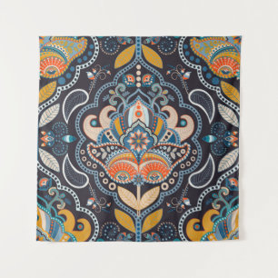 Tenture Paisley Floral : Motif indien foncé