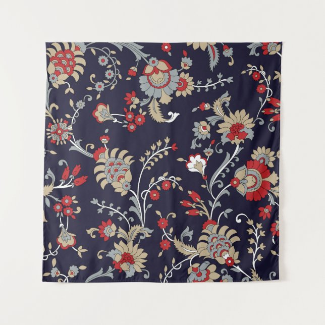 Tenture Paisley indien, arrière - plan de marine, traditio (Devant)