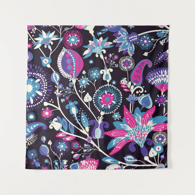 Tenture Paisley moderne : motif traditionnel oriental. (Devant)