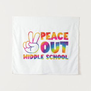 Tenture Paix dehors Collège Tie Dye Dernier jour d'école