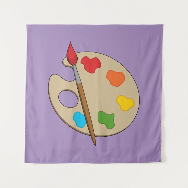 Tenture Palette Artiste avec pinceau (Devant)