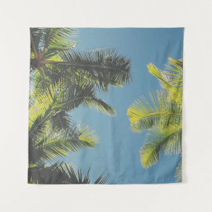 Tenture Palm Feuilles Photo Tropical Summer Sky Retro Vibe