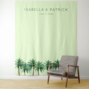 Tenture Palmier au vert pastel serein