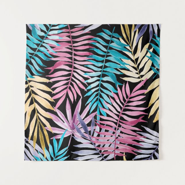 Tenture Palmier coloré feuille motif (Devant)