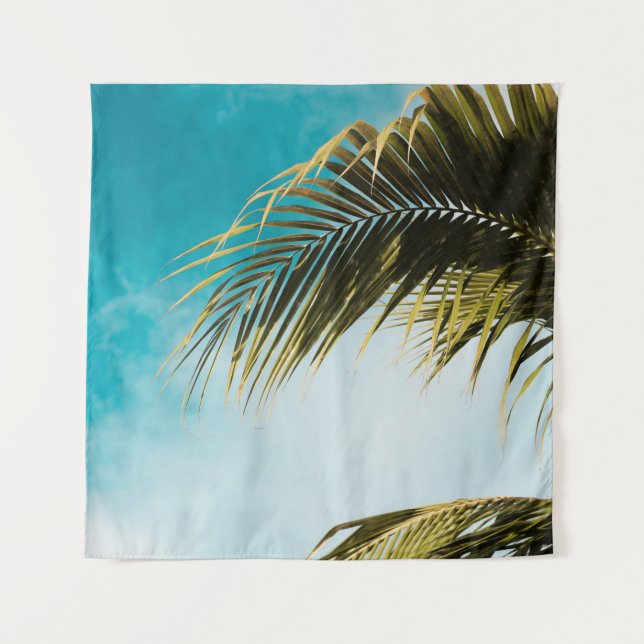 Tenture Palmier vert sous ciel bleu (Devant)